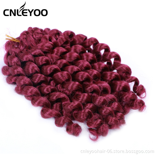 Lock free knitting fashion10 inch synthetic fiber red curly crochet women hair